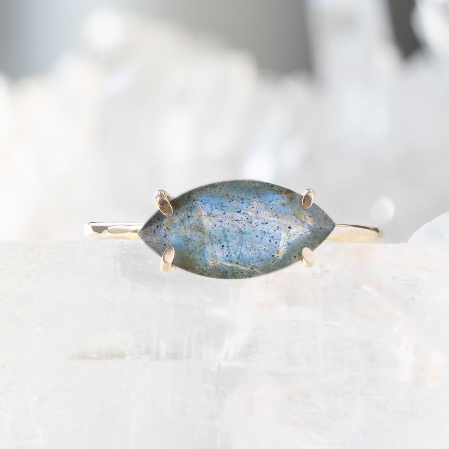 The Labradorite Marquise Ring | 14K Yellow Gold