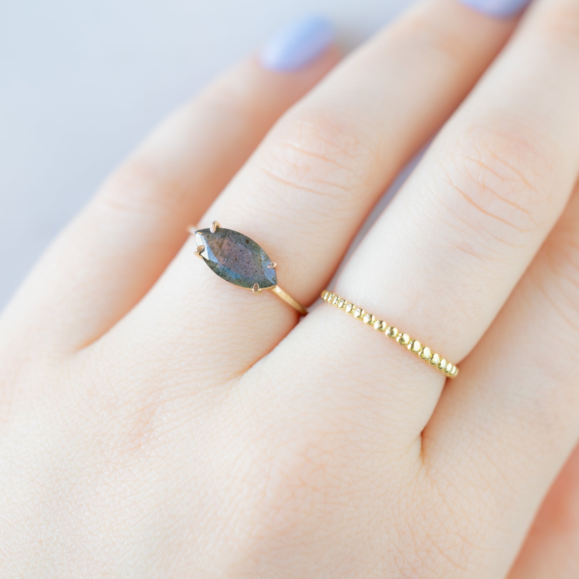 The Labradorite Marquise Ring | 14K Yellow Gold