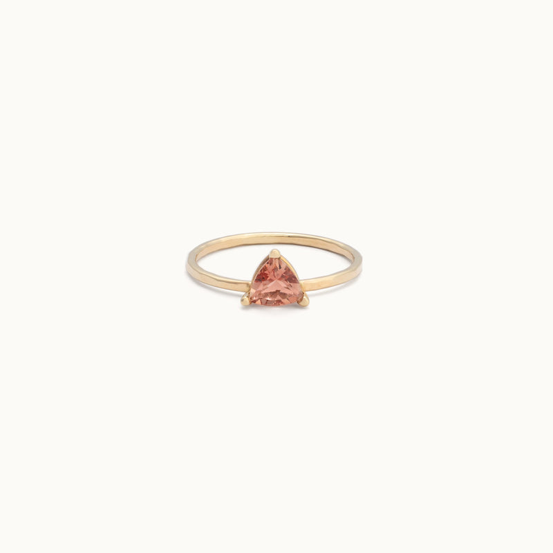 The Sunstone Trillion Stacking Ring | 14K Yellow Gold