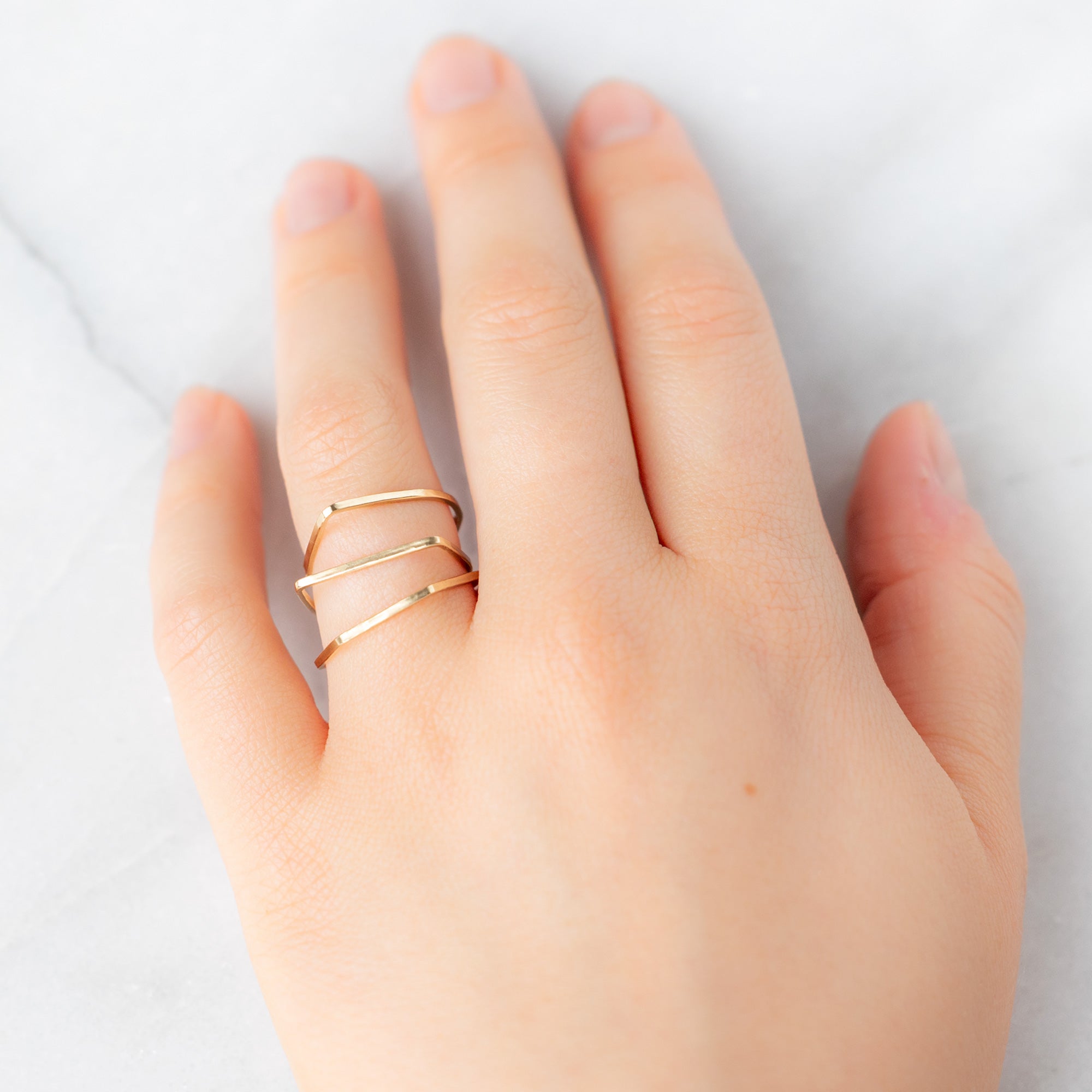 The Geometric Stacking Ring Set | 14K Yellow Gold