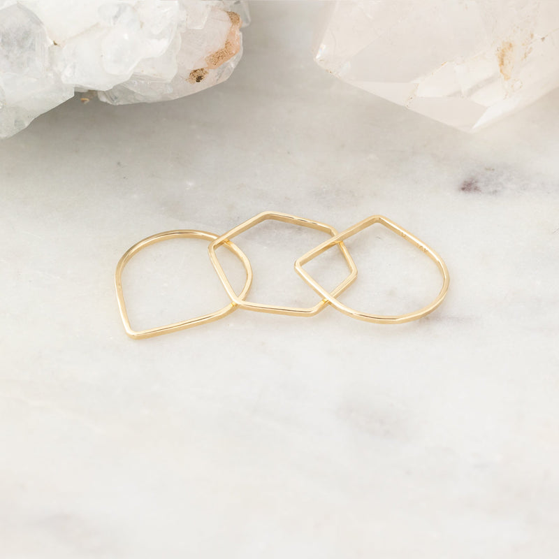 The Hex Stacking Ring | 14K Yellow Gold