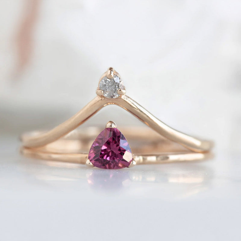 The Pink Garnet Crown Ring | 14K Rose Gold