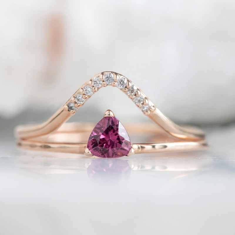 The Pink Garnet Crown Ring | 14K Rose Gold