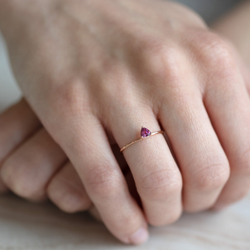 The Pink Garnet Crown Ring | 14K Rose Gold