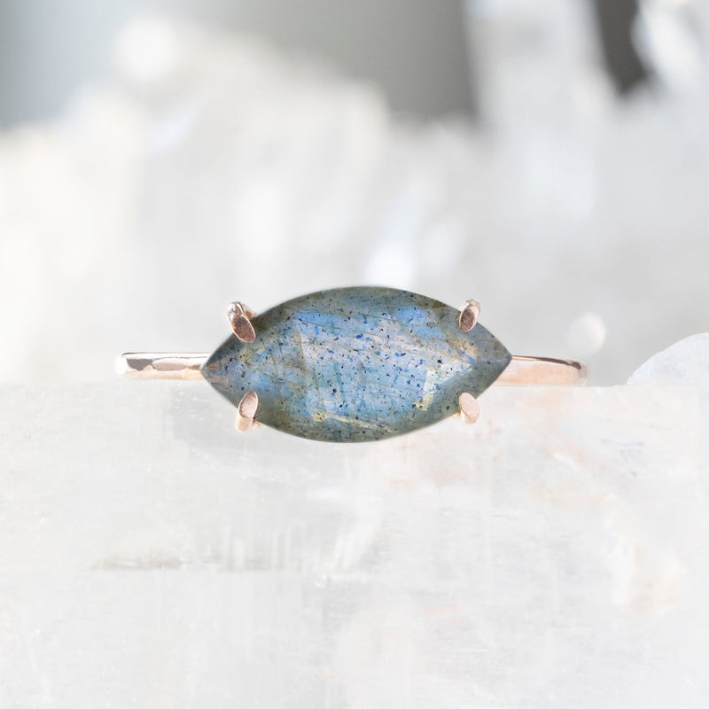 The Labradorite Marquise Ring | 14K Rose Gold