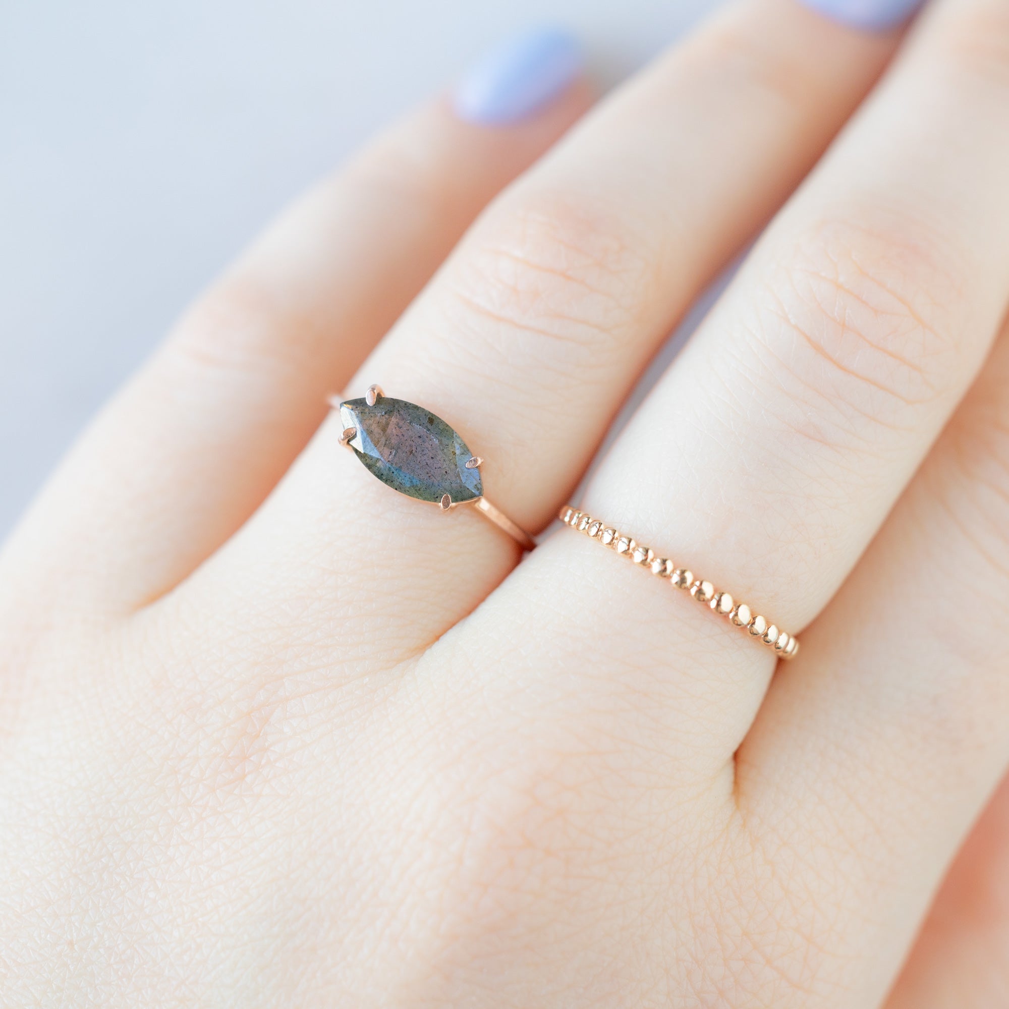 The Labradorite Marquise Ring | 14K Rose Gold