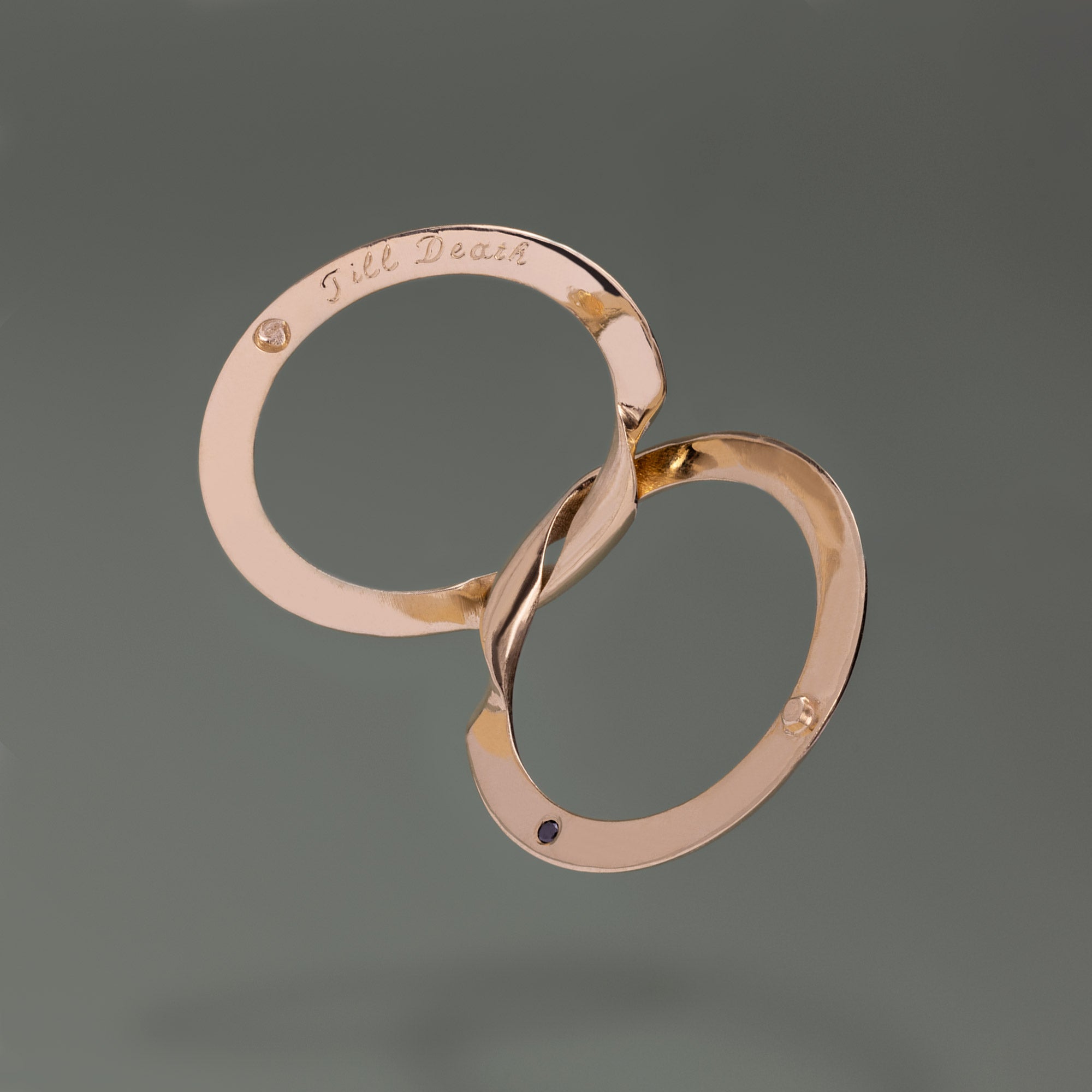 The Love Story Ring with a Black Diamond | Yellow Gold