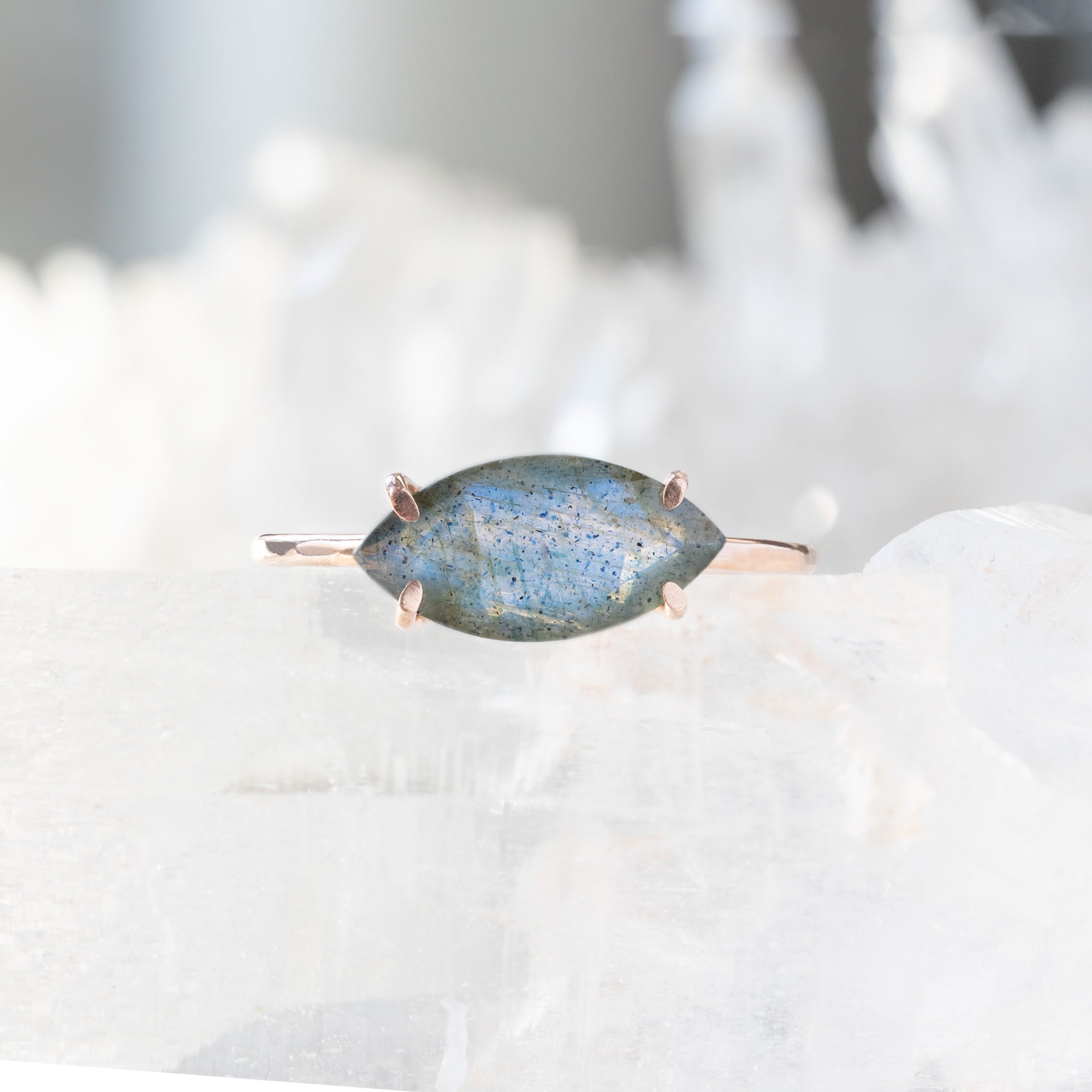 The Labradorite Marquise Ring | Gold Filled