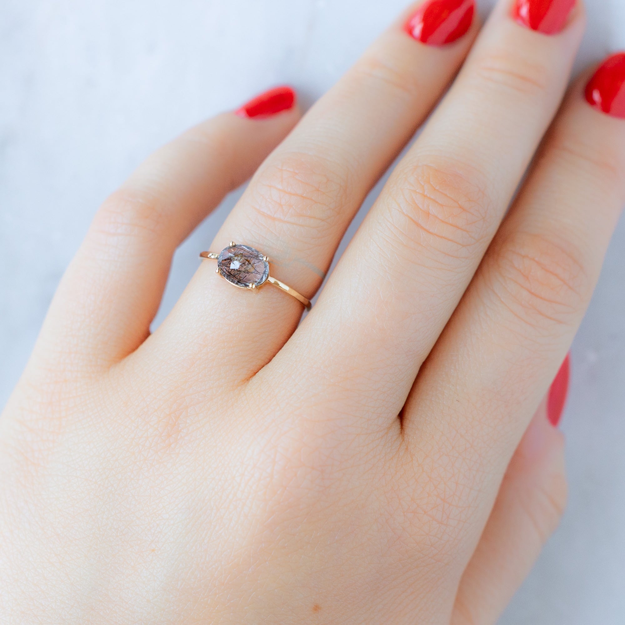 The Tourmaline in Quartz Ring | Sterling Silver