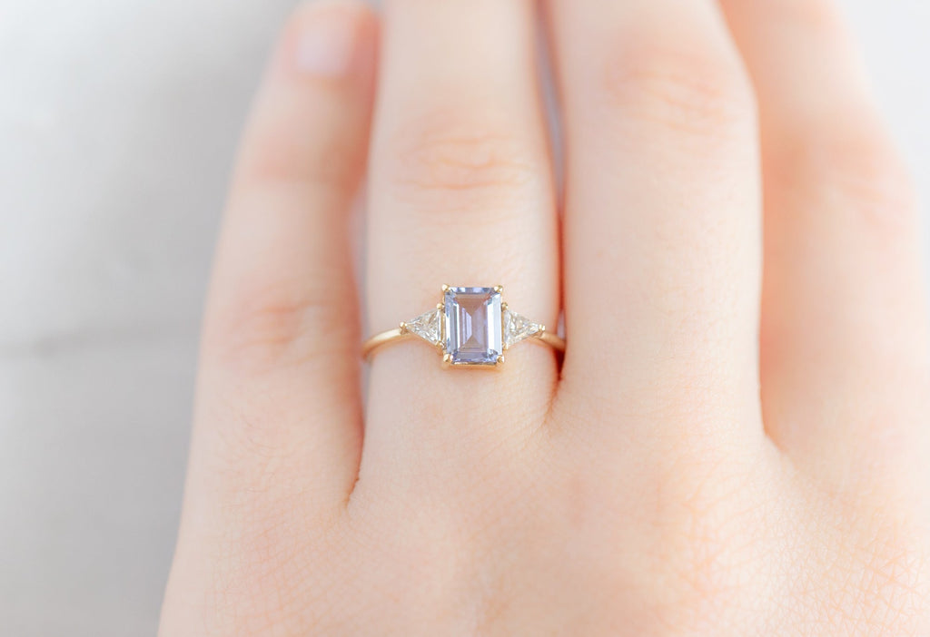 Alexis Russell Engagement Rings The Jade Ring with a .94ct Emerald-Cut Tanzanite