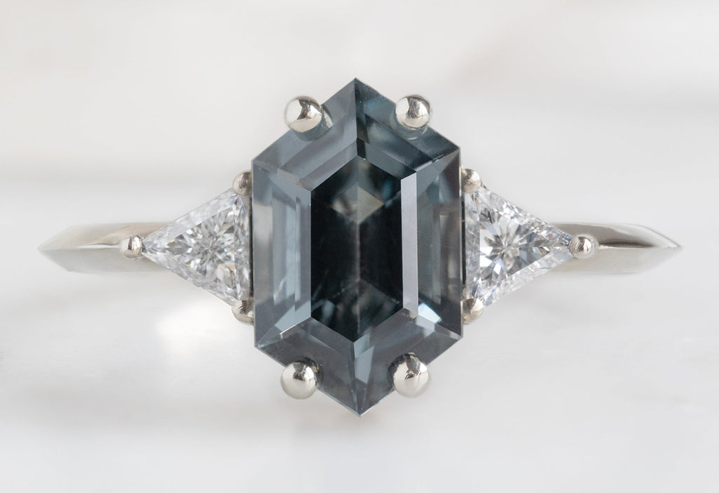 Alexis Russell Engagement Rings The Jade Ring with a 1.57ct Spinel Hexagon