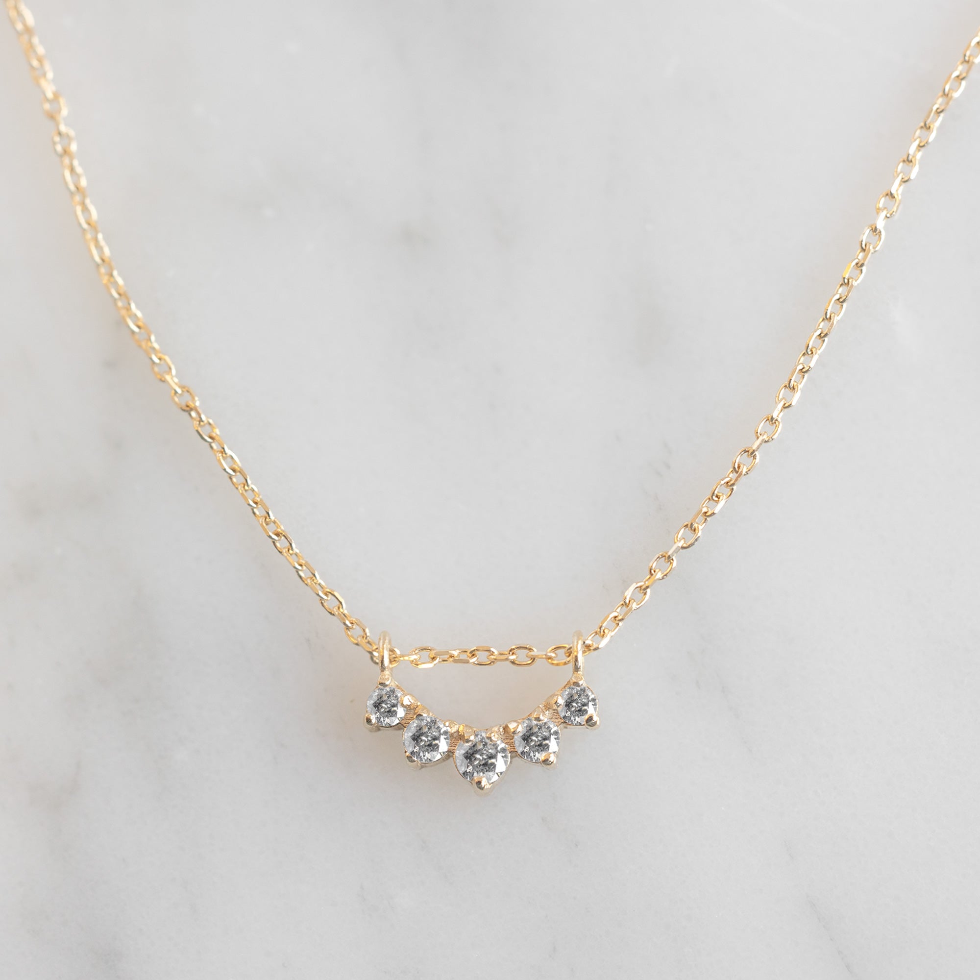 Custom Salt and Pepper Diamond Sunburst Necklace | 10K Yellow Gold