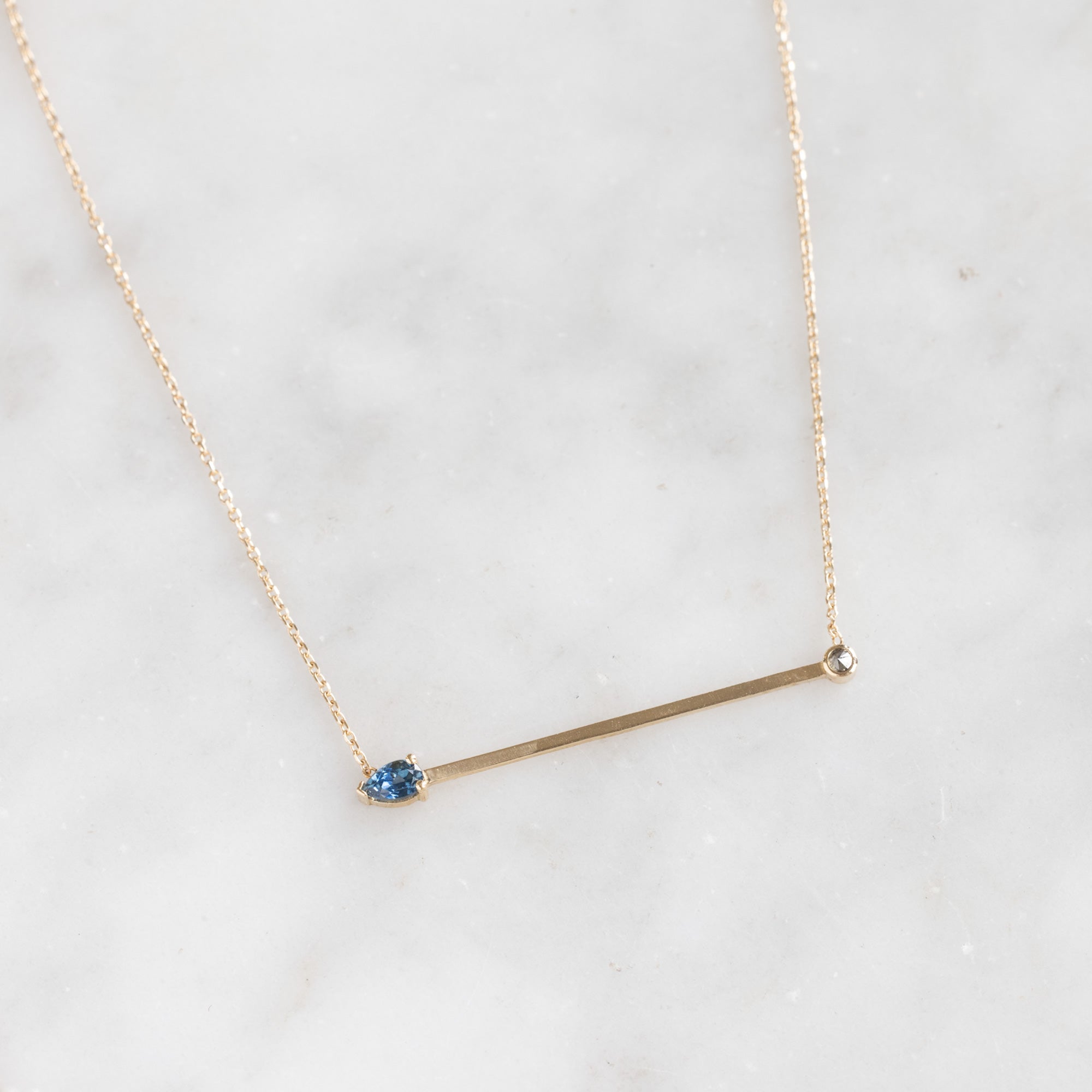 The Montana Sapphire Horizon Necklace | 10K Yellow Gold