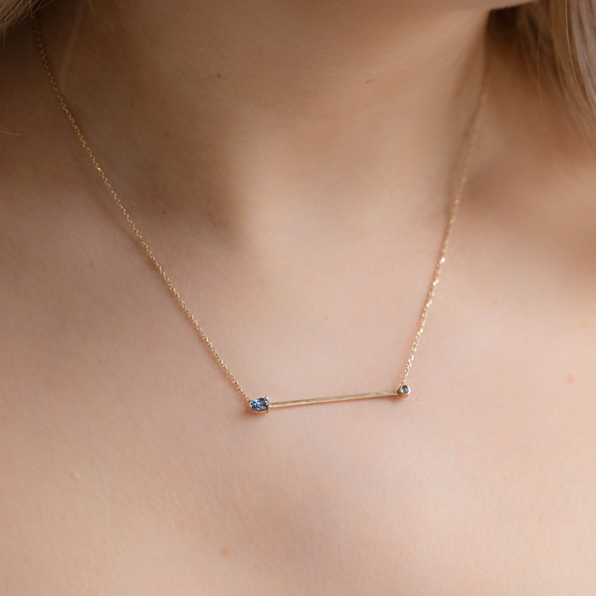 The Montana Sapphire Horizon Necklace | 10K Yellow Gold