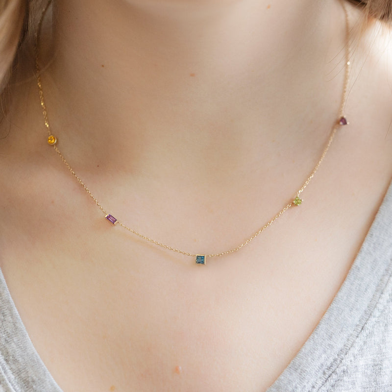 The Candy Gemstone Necklace | 10K Yellow Gold