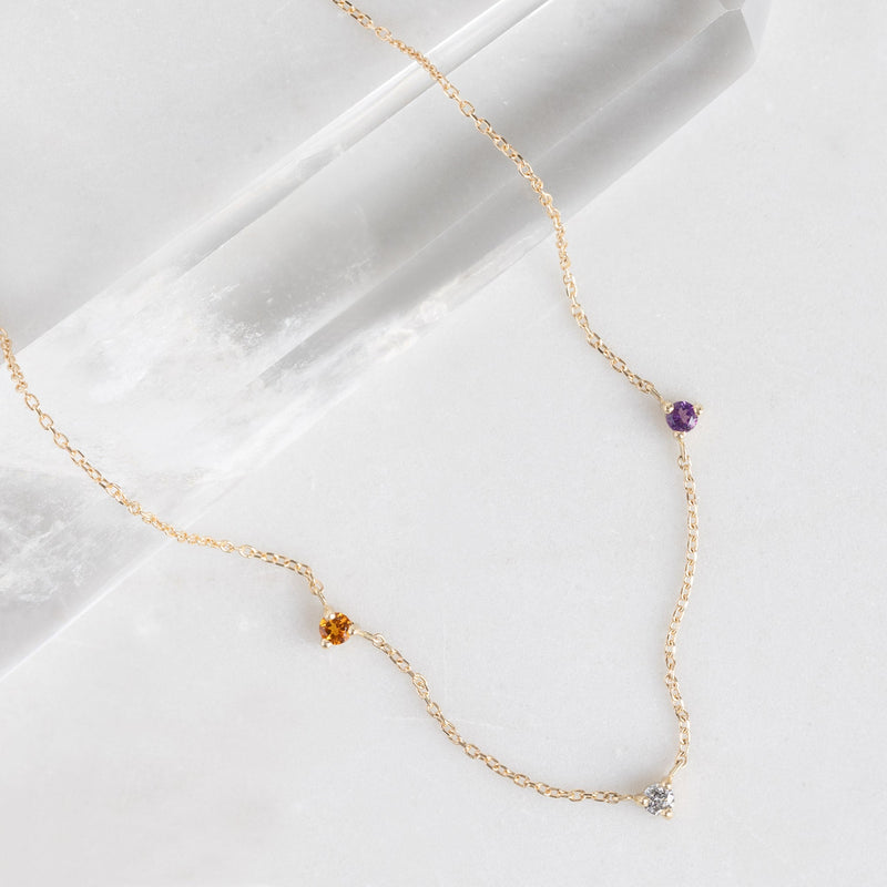 The Custom Multi-Birthstone Necklace | 3 Stones