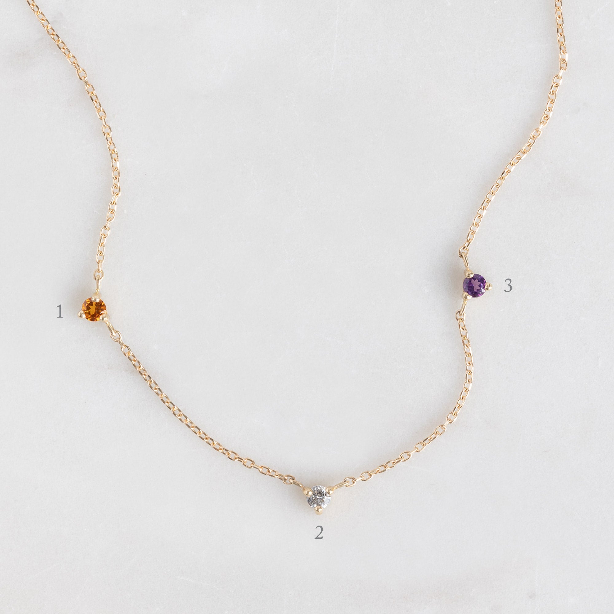 The Custom Multi-Birthstone Necklace | 3 Stones