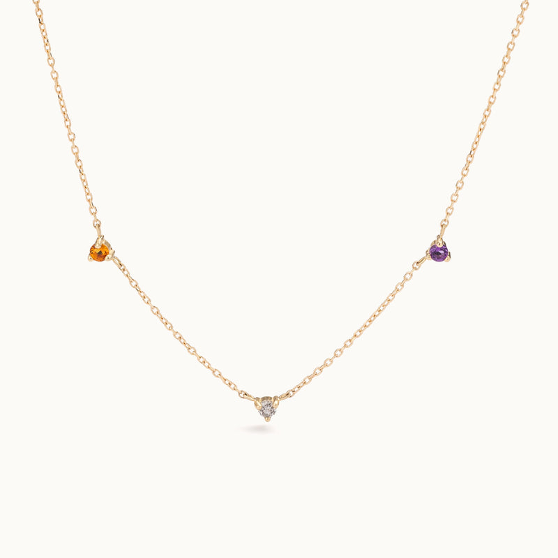 The Custom Multi-Birthstone Necklace | 3 Stones