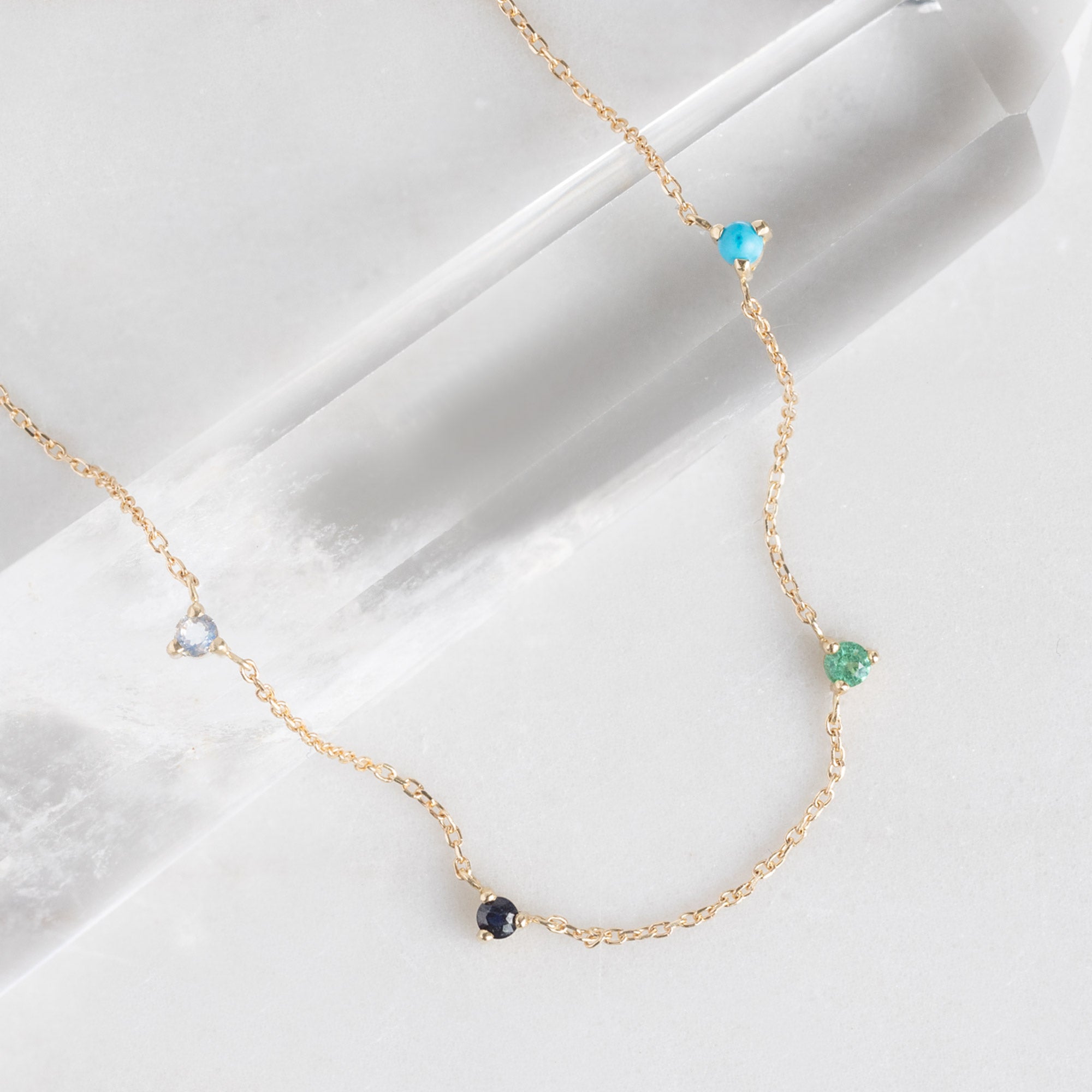 The Custom Multi-Birthstone Necklace | 4 Stones