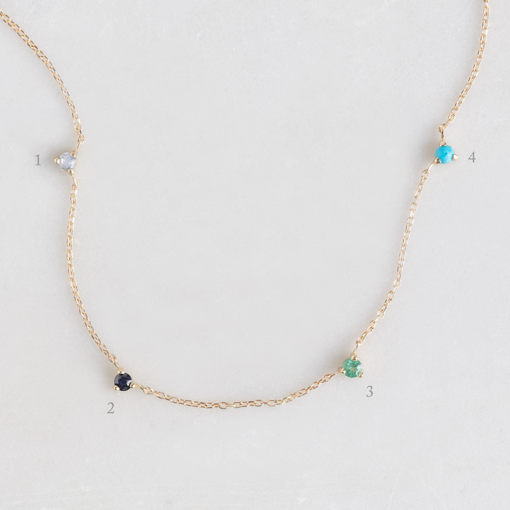 The Custom Multi-Birthstone Necklace | 4 Stones