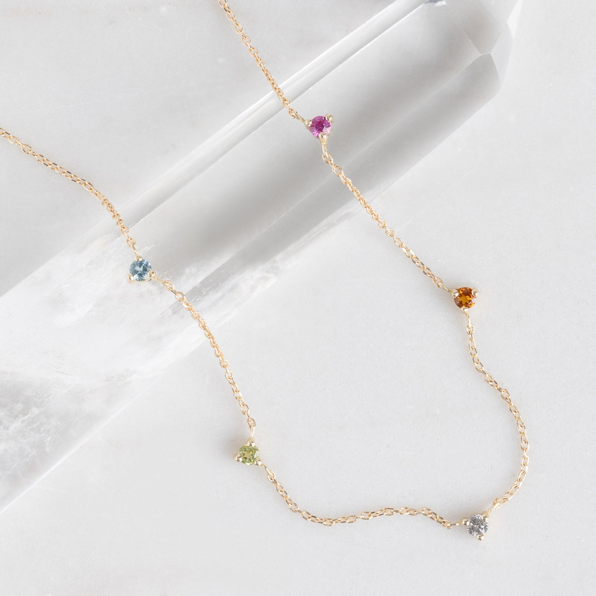 The Custom Multi-Birthstone Necklace | 5 Stones