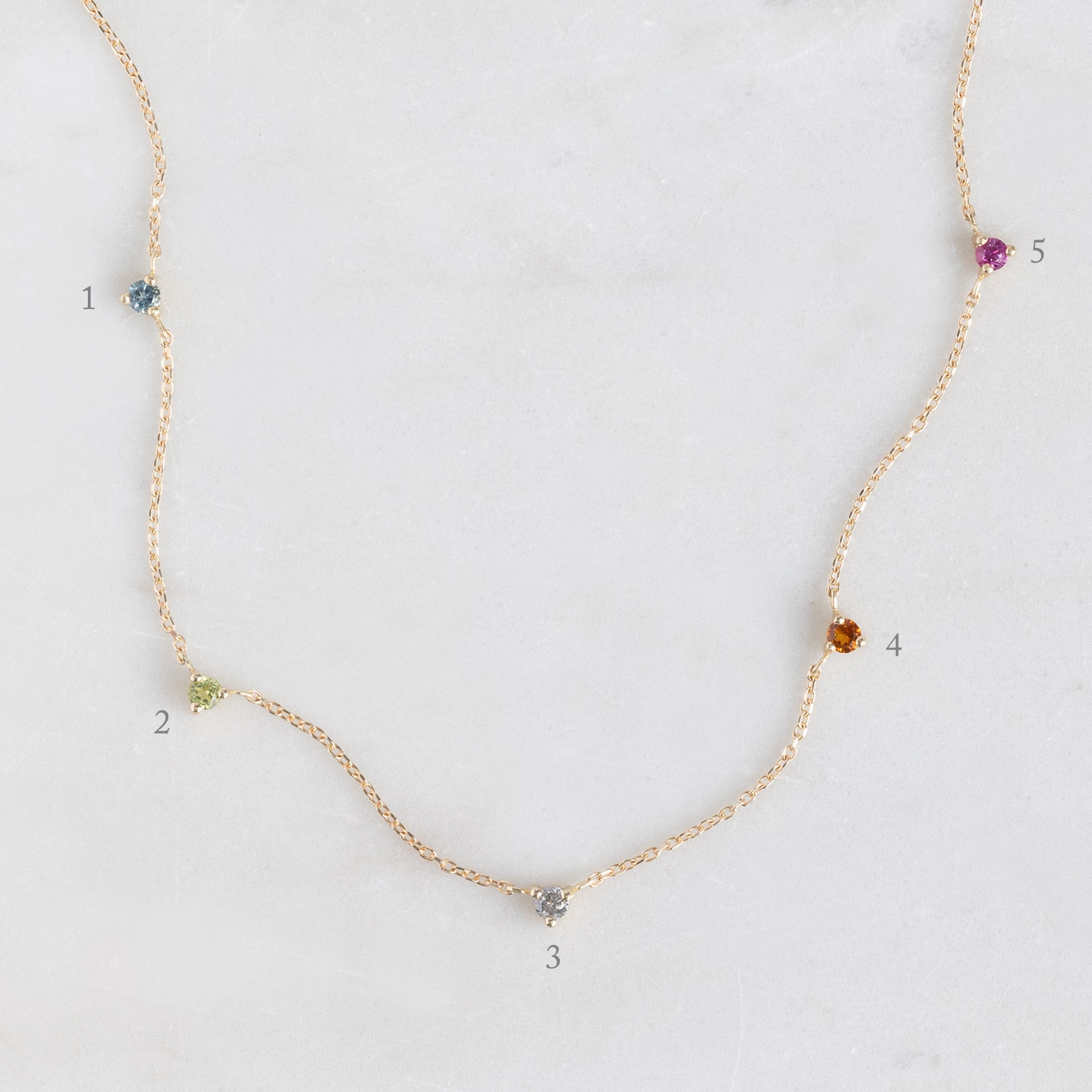 The Custom Multi-Birthstone Necklace | 5 Stones