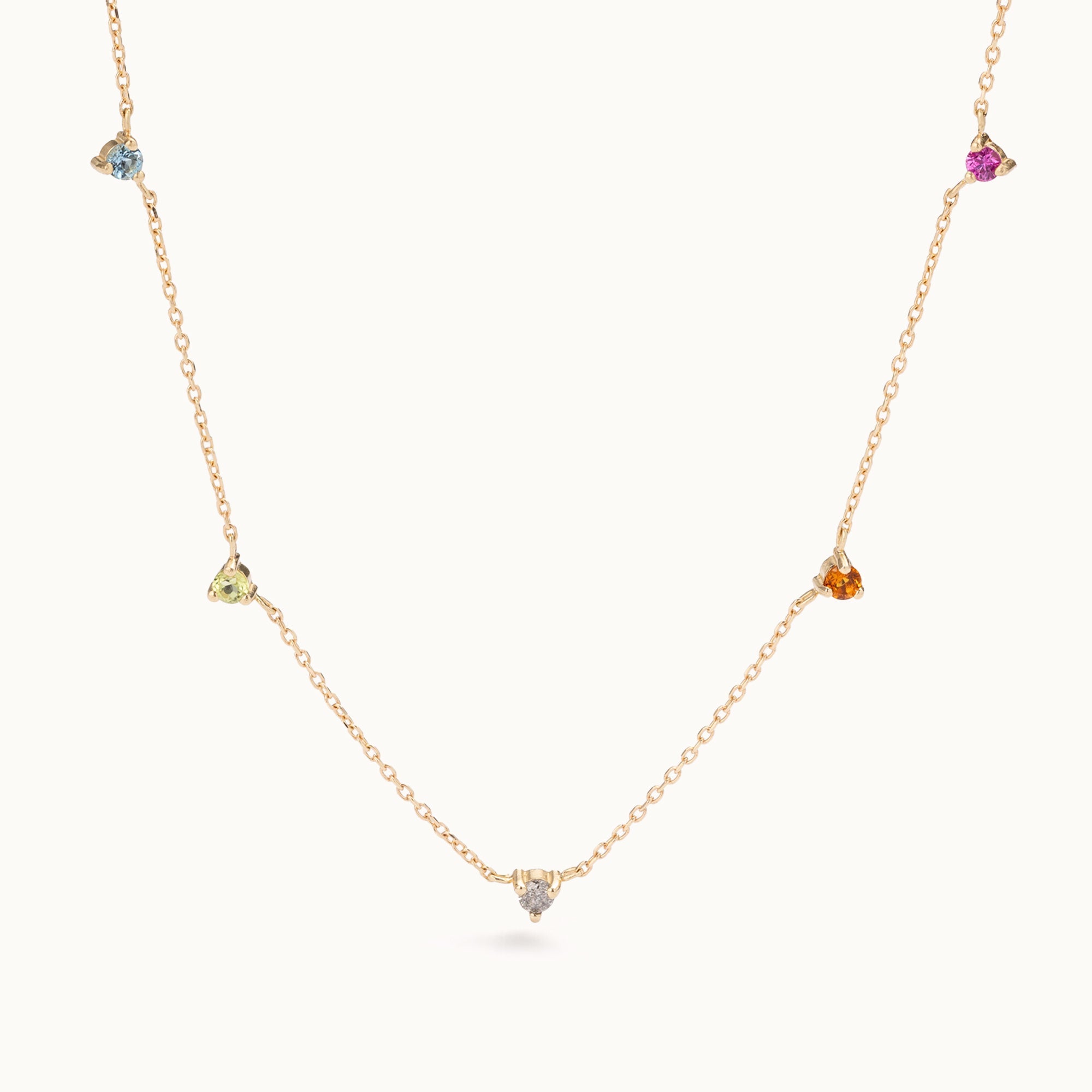 The Custom Multi-Birthstone Necklace | 5 Stones