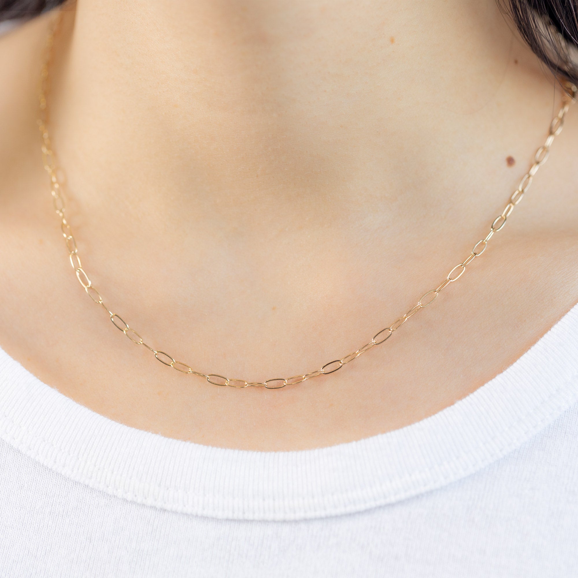 The Drawn Cable Chain Charm Necklace | 10K Yellow Gold