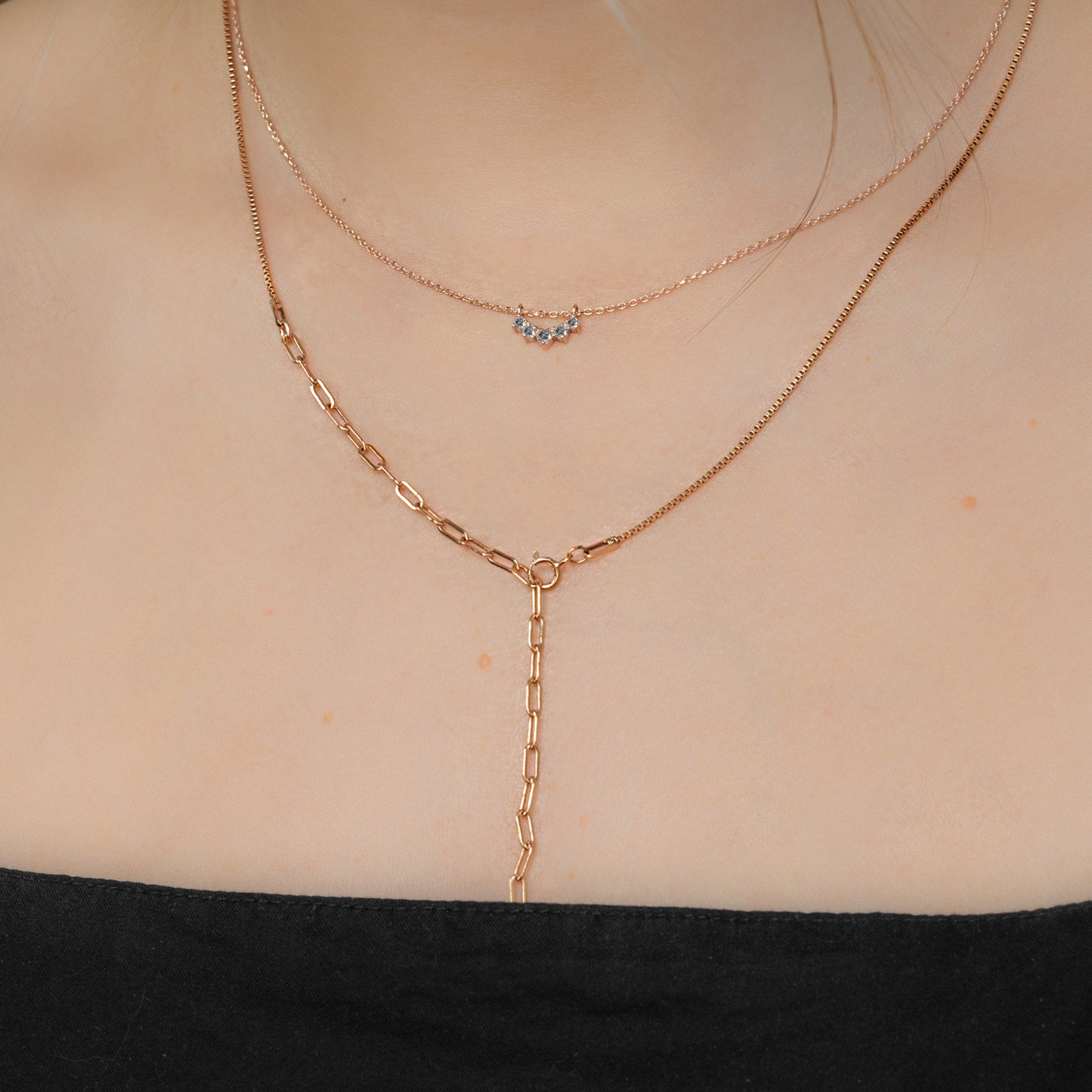 Custom Salt and Pepper Diamond Sunburst Necklace | 10K Rose Gold