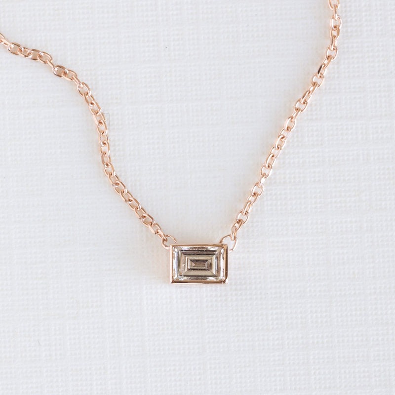 One of a Kind Geometric White Diamond Necklace | 10K Gold