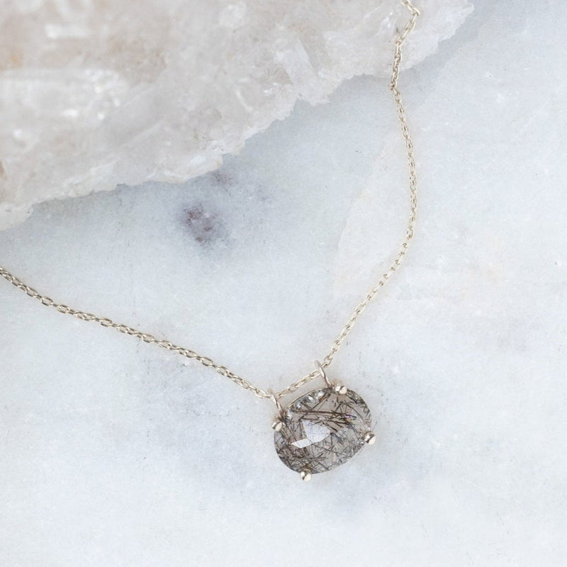 The Tourmaline in Quartz Necklace | 10K White Gold