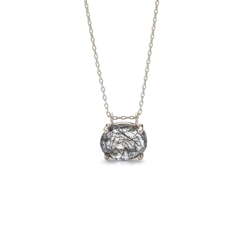 The Tourmaline in Quartz Necklace | 10K White Gold