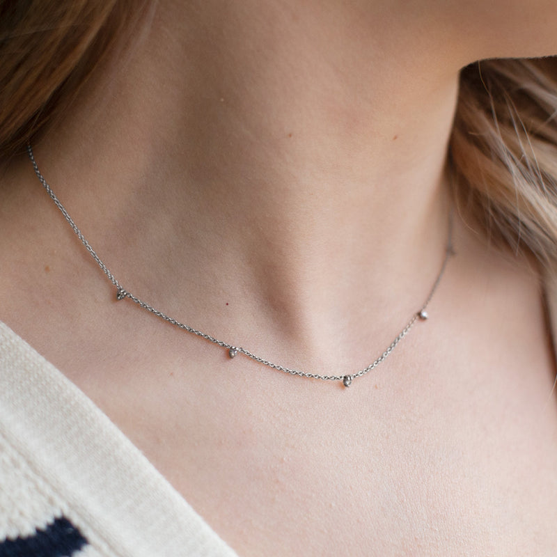 The Diamond Sunburst Necklace | 10K White Gold