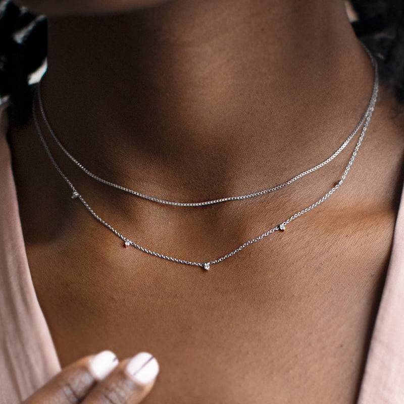 The Diamond Sunburst Necklace | 10K White Gold