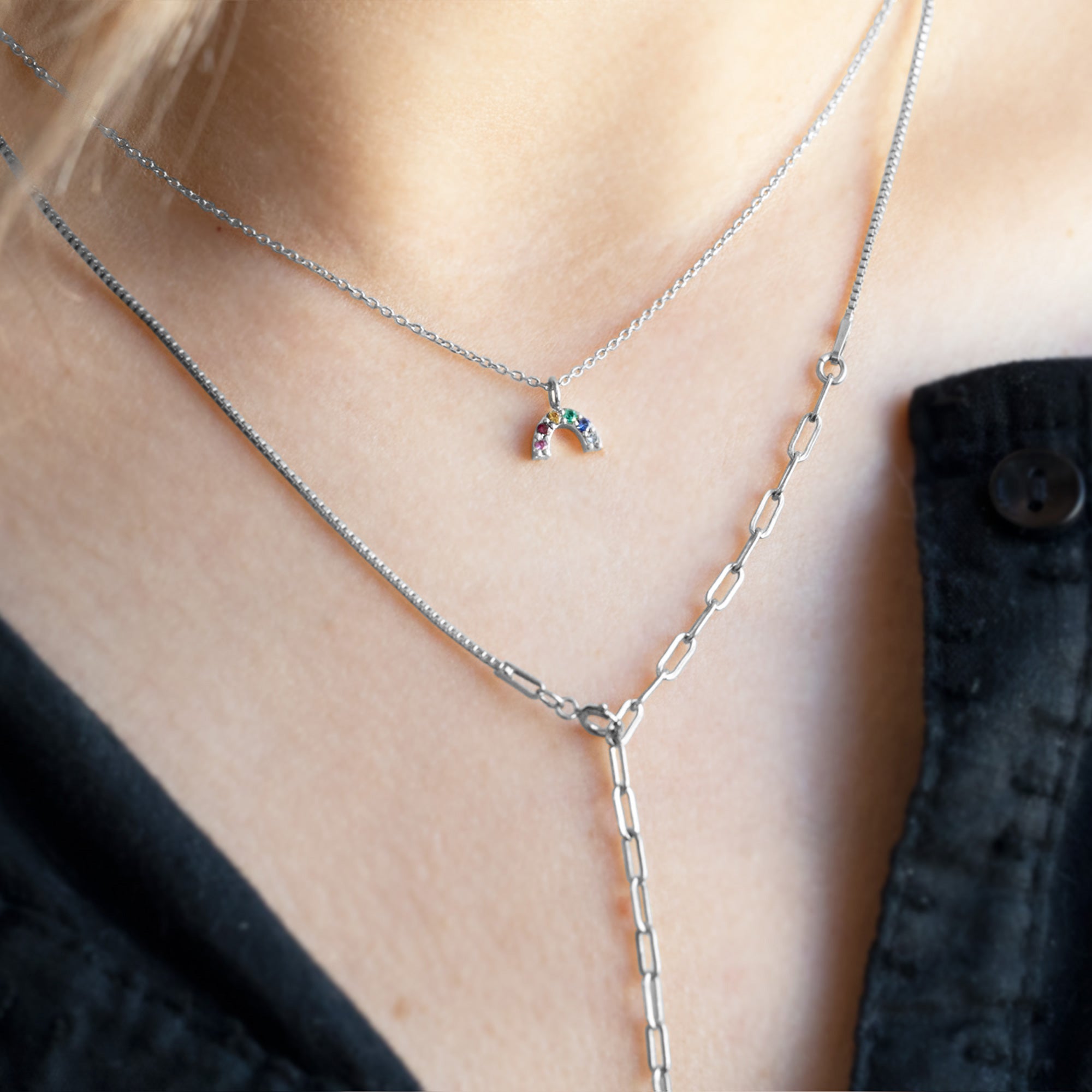 buy:the-rainbow-sapphire-charm-necklace-10k-white-gold,the-4-in-1-cable-chain-necklace-sterling-silver