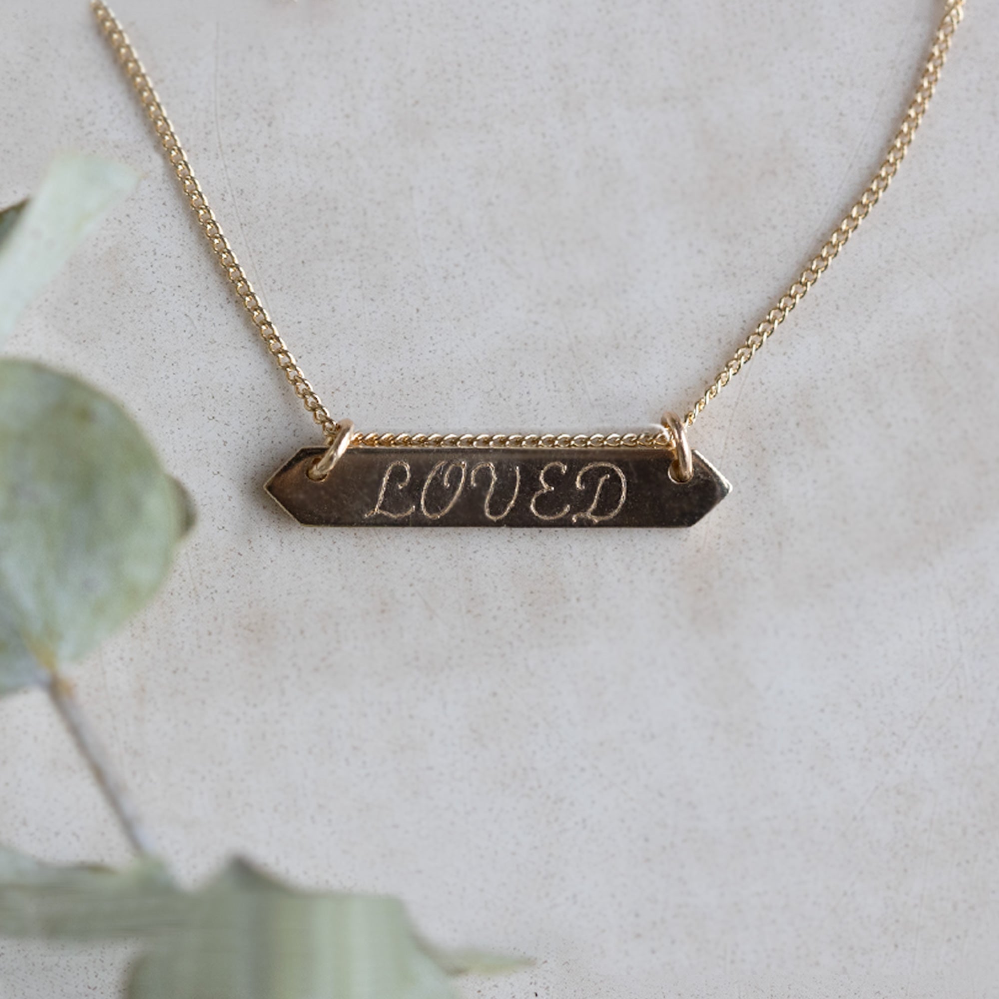 The Personalized Bar Necklace | 14K Yellow Gold