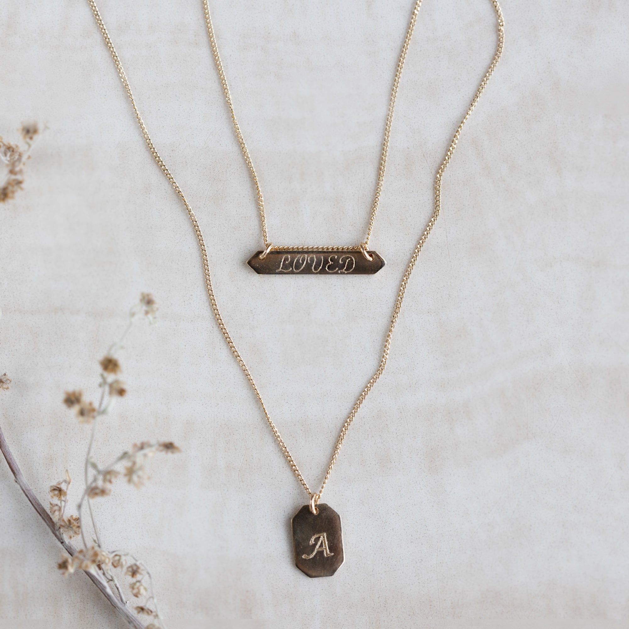 The Personalized Bar Necklace | 14K Yellow Gold