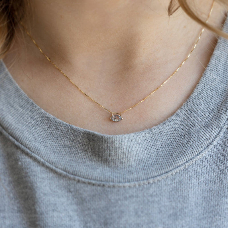 The Salt and Pepper Diamond Eye Necklace | 14K Yellow Gold