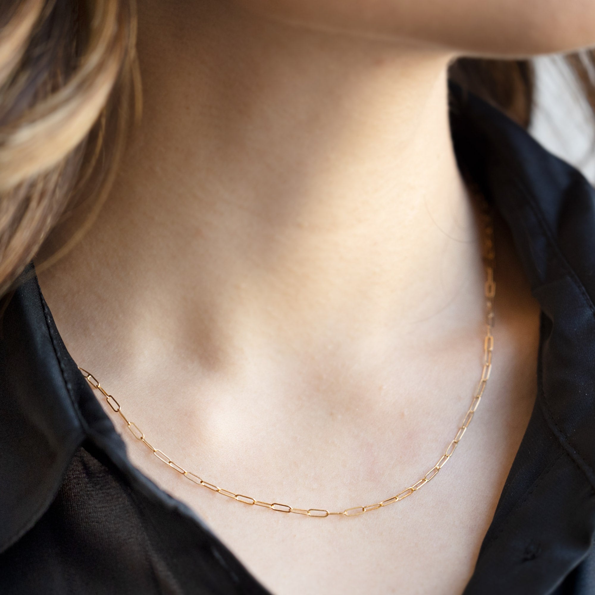 The Drawn Cable Link Chain Necklace | 14K Yellow Gold