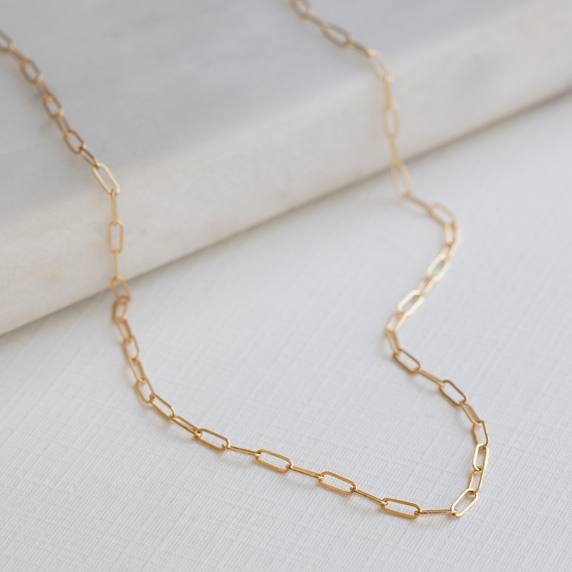 The Drawn Cable Link Chain Necklace | 14K Yellow Gold