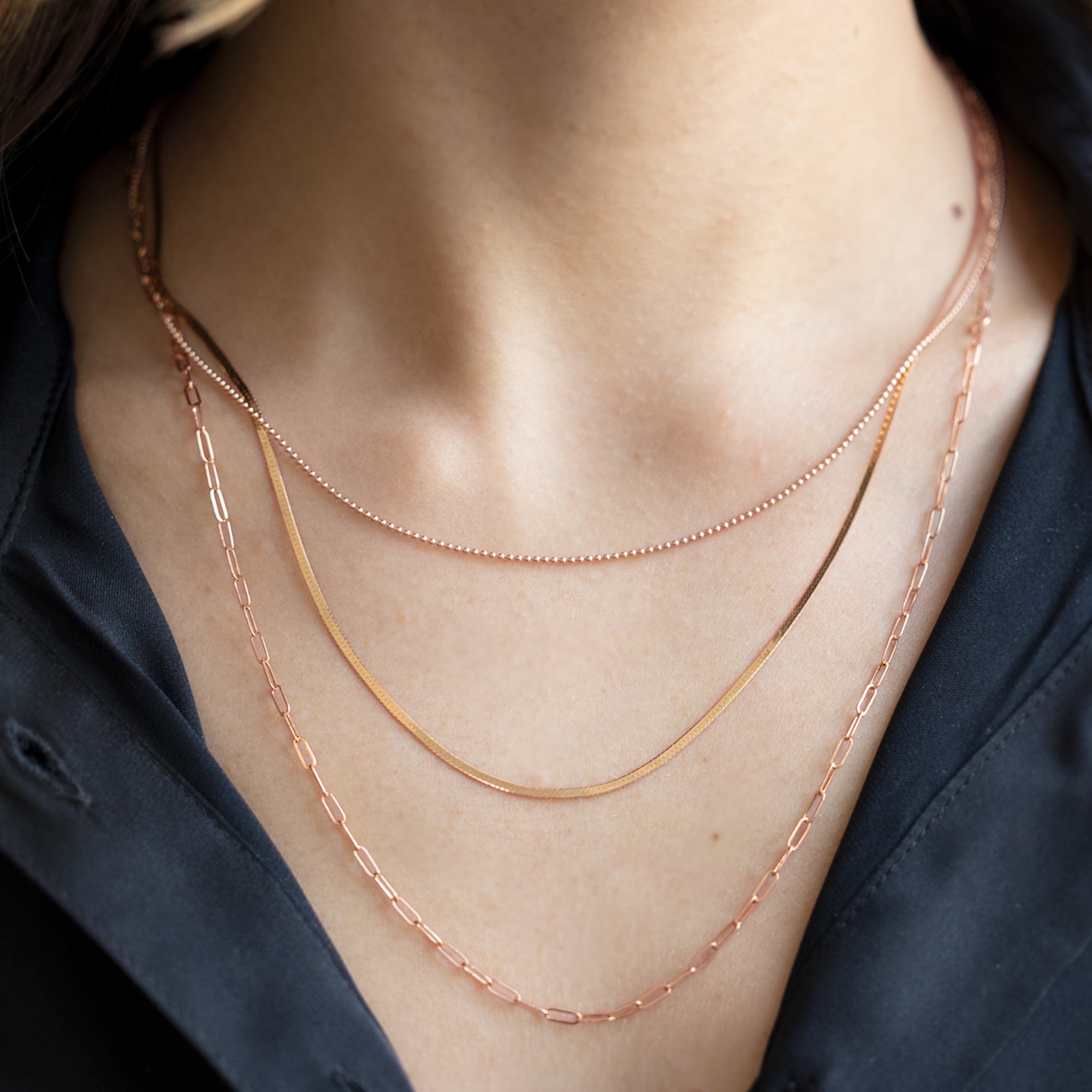 The Bead Chain Necklace | Yellow, Rose or White Gold