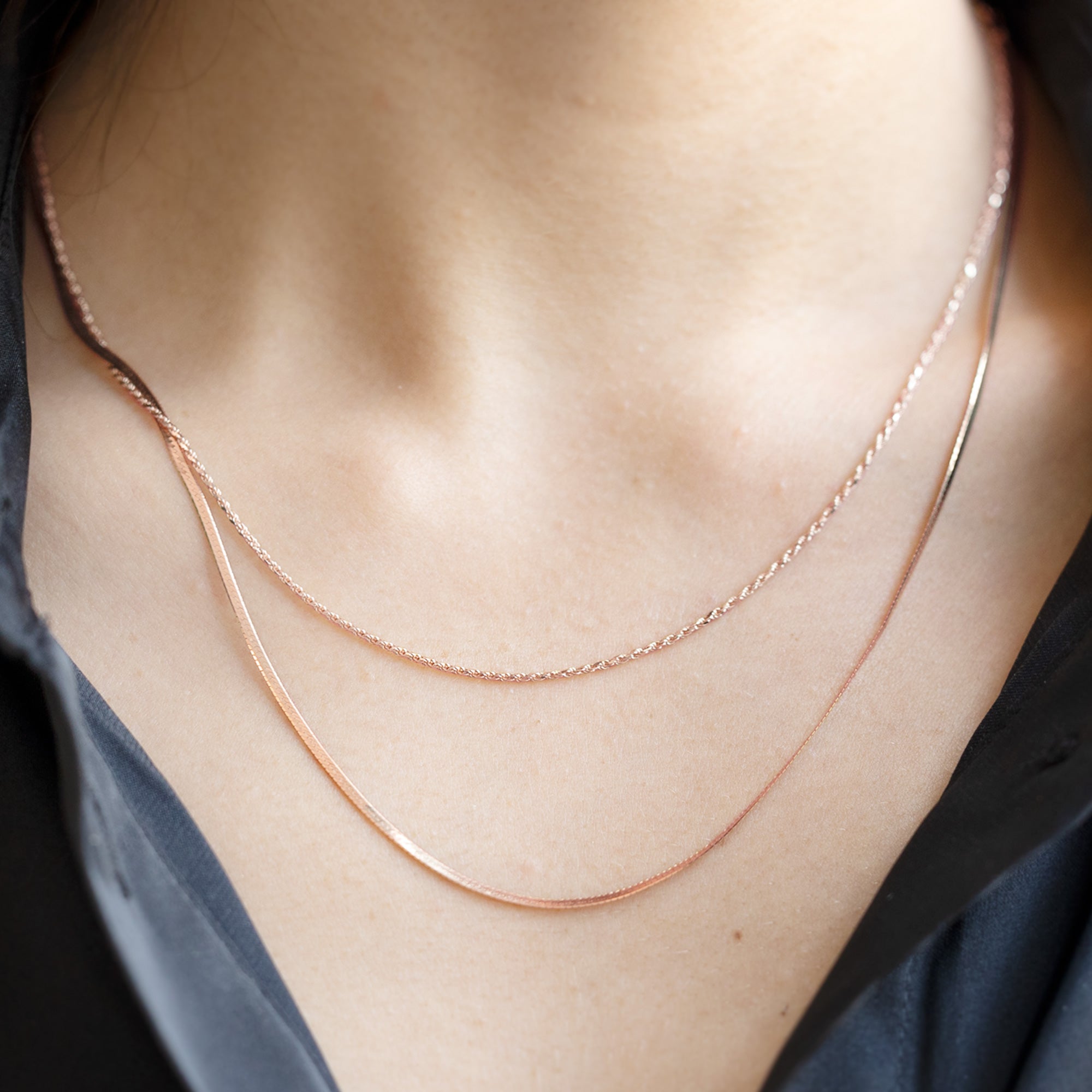 The Boyfriend Rope Chain Necklace | 14K Rose Gold