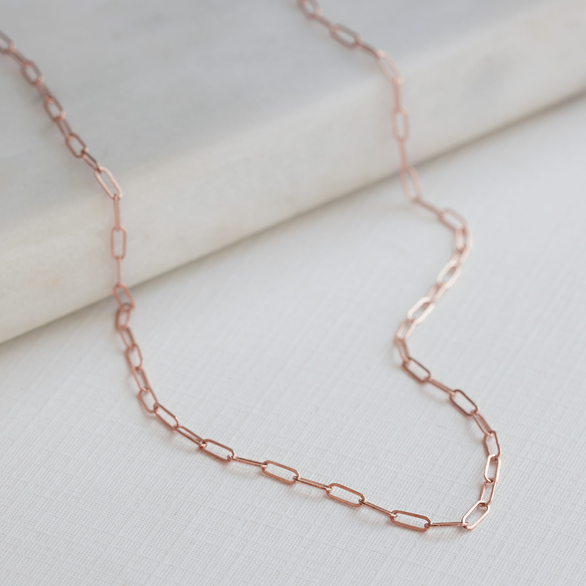 The Drawn Cable Link Chain Necklace | 14K Rose Gold