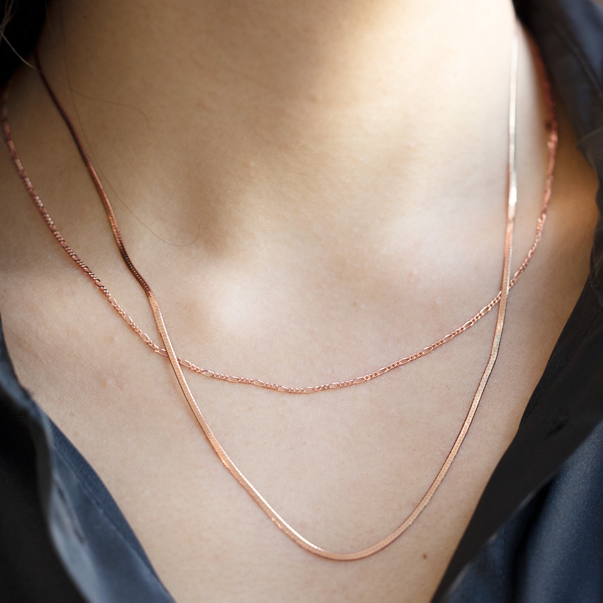 The Figaro Chain Necklace | 14K Rose Gold