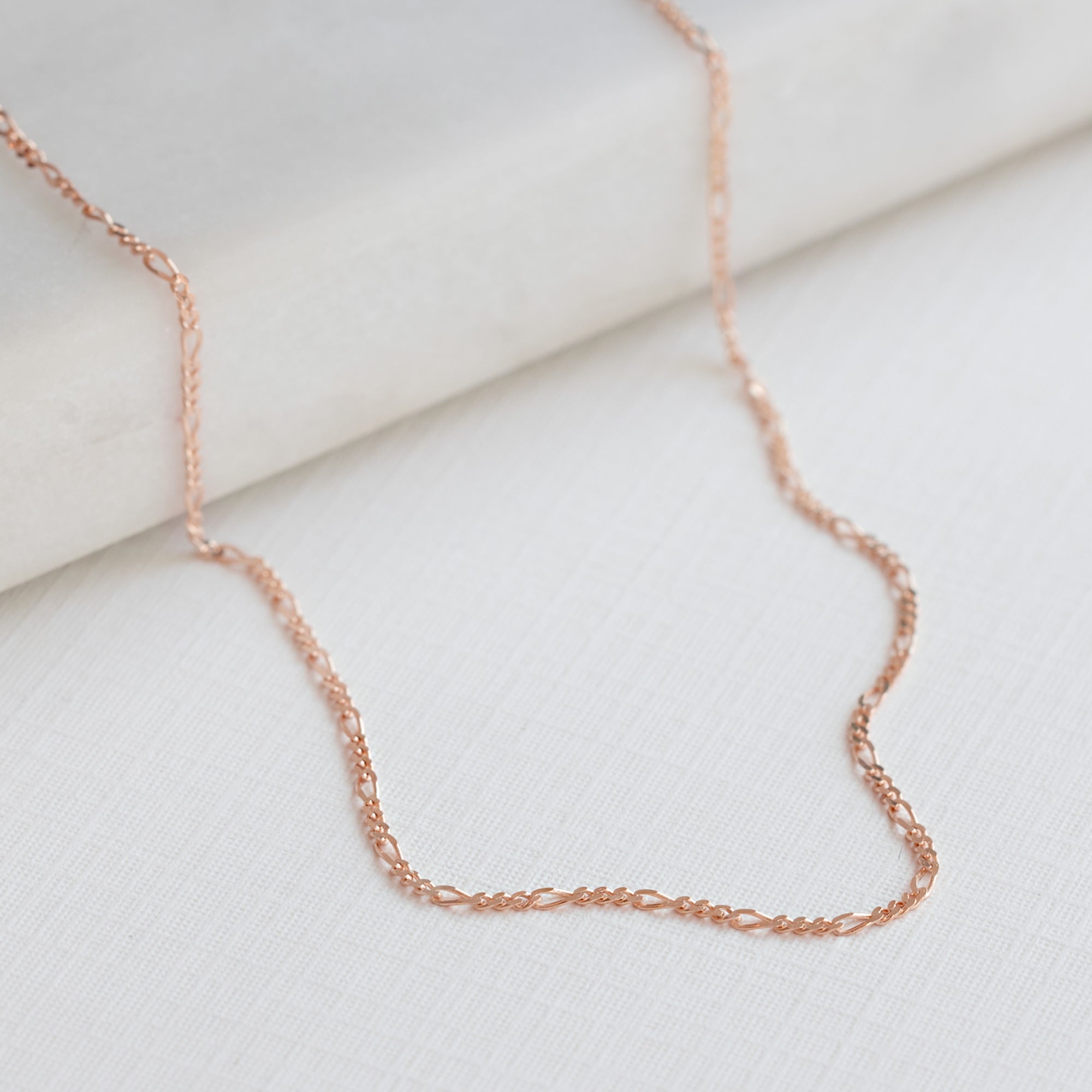 The Figaro Chain Necklace | 14K Rose Gold