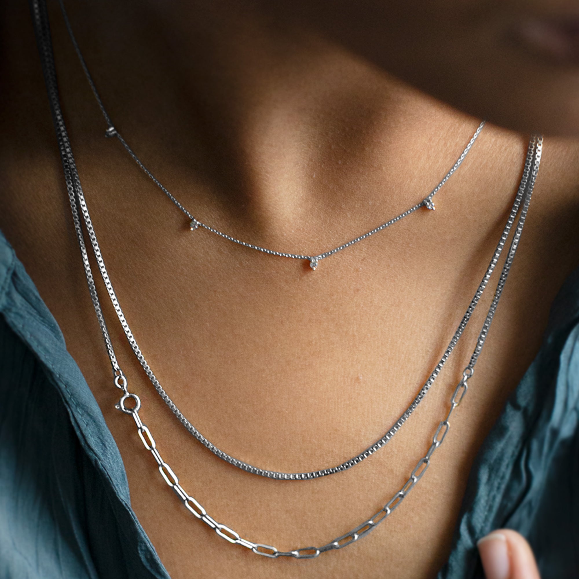 The 4-in-1 Cable Chain Necklace | 14K White Gold