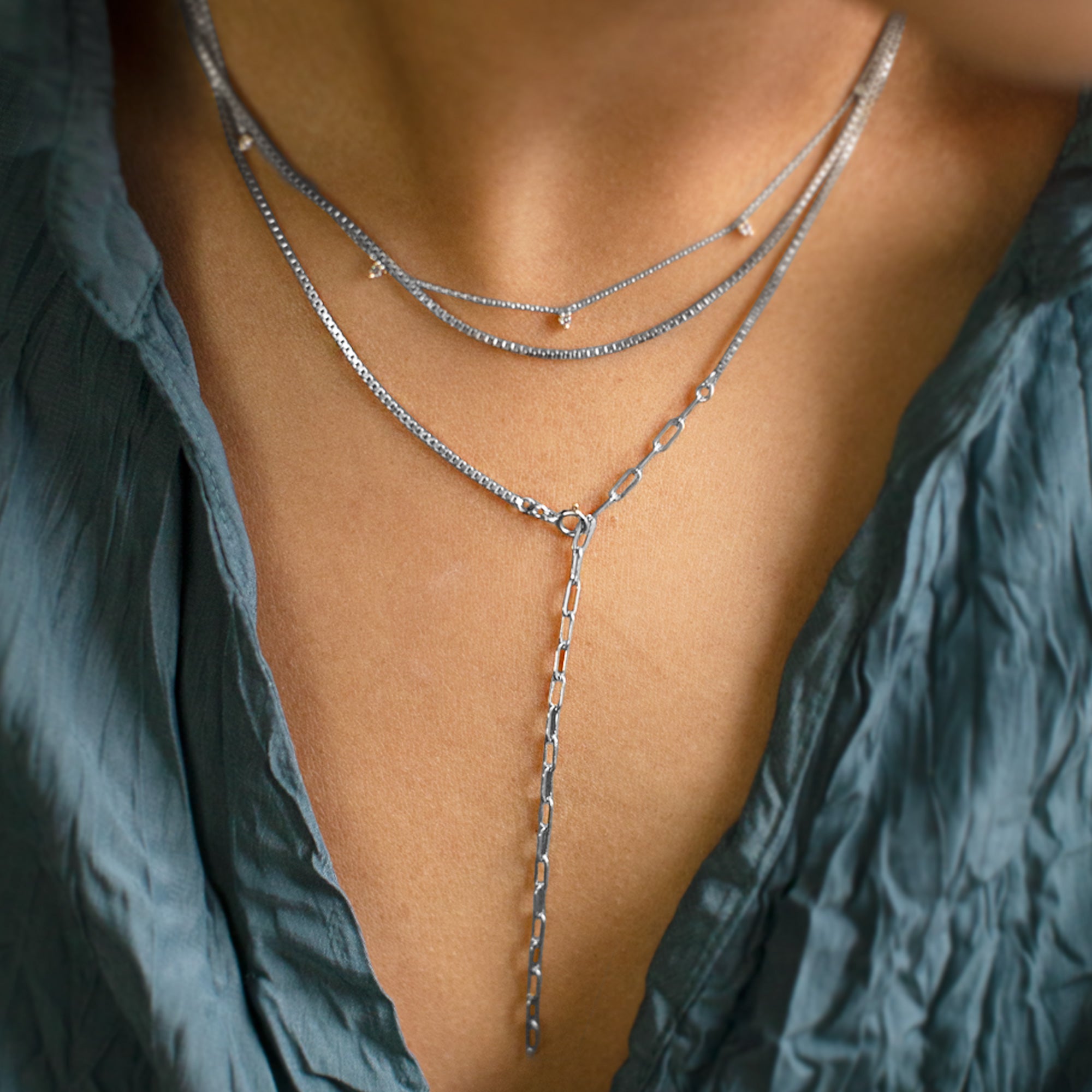 The 4-in-1 Cable Chain Necklace | 14K White Gold