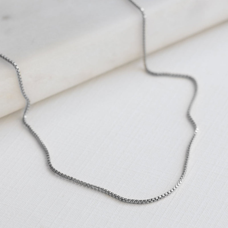 The Box Chain Necklace | 14K White Gold