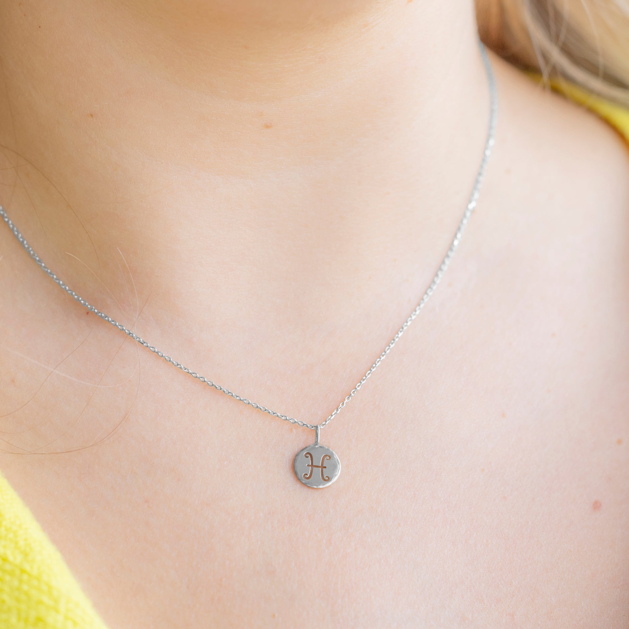 The Custom Zodiac Birthstone Charm Necklace | 14K White Gold