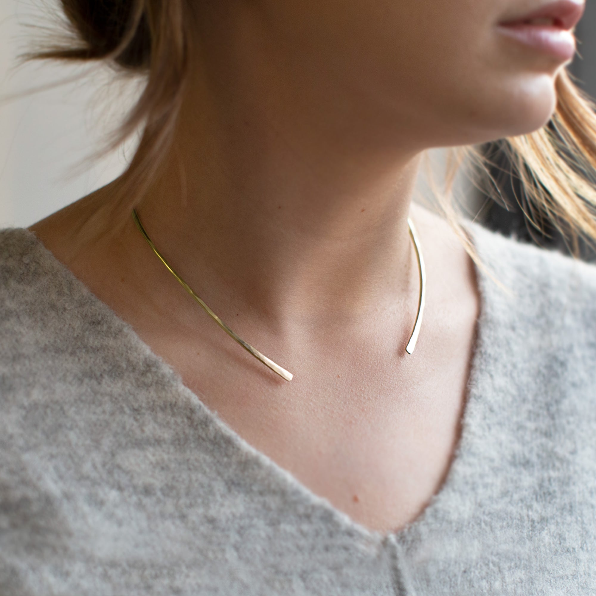 The Open Cuff Necklace | Yellow Gold Filled